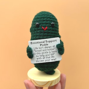 Emotional Support Pickle Cucumber-optimistic Tiny Crochet - Etsy Canada