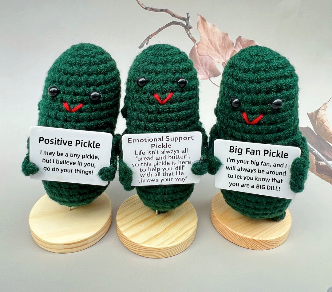 Emotional Support Pickle Handmade Crochet Pickle positive Etsy