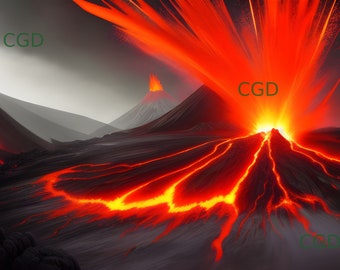 Digital Download - Erupting Volcano Artwork Collection