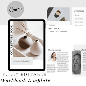 Editable Courseworkbook I Leadmagnet eBook Canva Template I White Template For Coaches