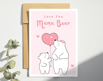 Cute Mother's Day Card Printable Cards For Mom Mother's Day Gifts For Mom Love You Mom Greeting Cards Printable