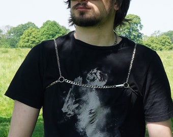 I Know What I Am - made to measure stainless steel chest harness in chain