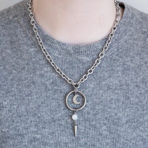 Näher am Mond - Mondstein Edelstahlkette nach Maß