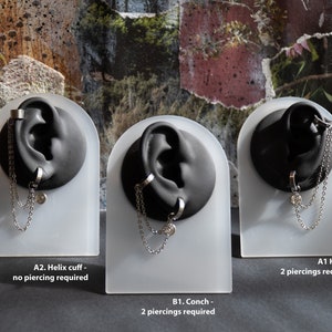 Brightside two piercing earring, chain drop earrings, stainless steel earring with chains