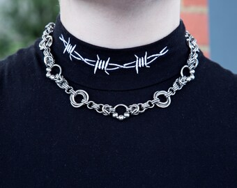 Retrograde - short made to measure stainless steel chainmaille necklace