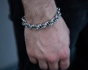 River Below - made to measure chunky twisted chainmaille bracelet