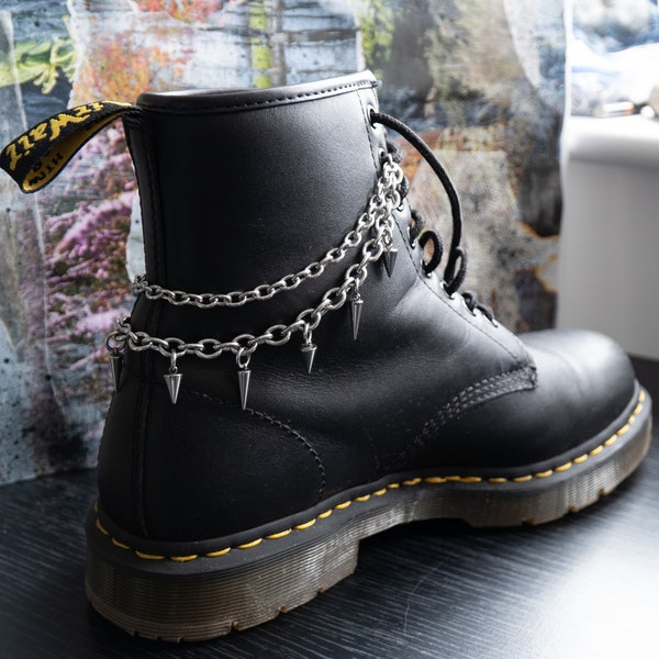 Monster spike boot chains, boot accessory double chain with spike charms