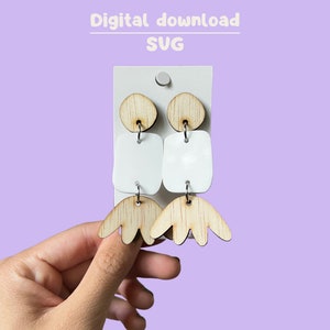 Lasercut organic geometric shape Earrings Template | Commercial License | Glowforge Cut File | Laser Printer Design | Statement Jewelry SVG
