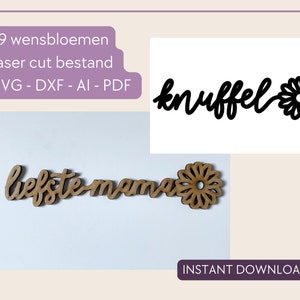 Wunschblumen Wunschblumen Vorlagen | Kommerzielle Lizenz | Glowforge Cut File | Laserdrucker-Design-| Digitale Download-| PDF + SVG + DXF