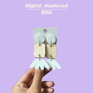 Lasercut organic geometric shape Earrings Template | Commercial License | Glowforge Cut File | Laser Printer Design | Statement Jewelry SVG