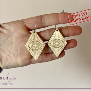 Third Eye Dangle Earrings Lasercut Template | Commercial License | Glowforge Cut File | Coreldraw Lightburn Silhouette Illustrator SVG