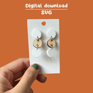 Lasercut organic geometric shape Earrings Template | Commercial License | Glowforge Cut File | Laser Printer Design | Statement Jewelry SVG