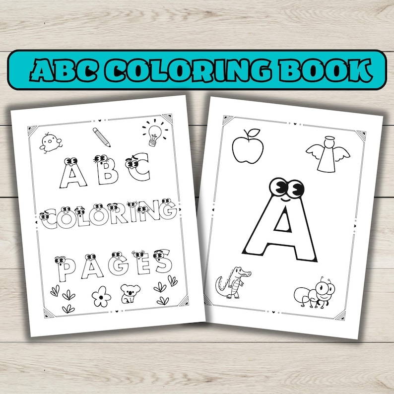 ABC Alphabet Coloring Page Worksheets, Homeschool Coloring Book ...