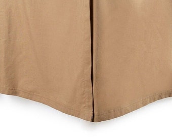Cremieux King Bedskirt Cotton Chambray Khaki - 78" X 80" + 18"