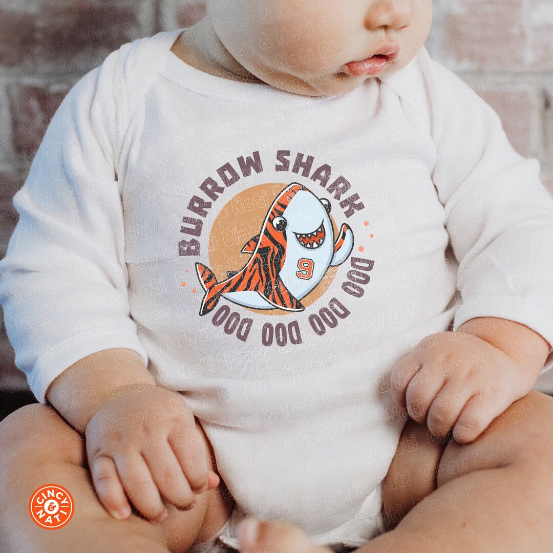 Infant Joe Burrow Onesie Baby Shark Cincinnati Bengals Infant Etsy