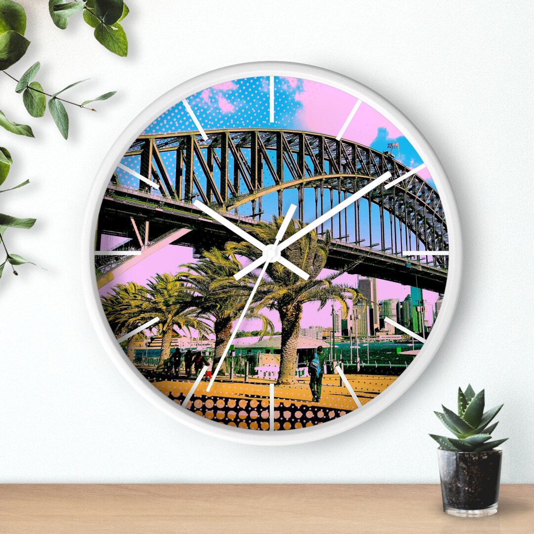 Pop Art Wall Clock Sydney Harbour Bridge Australia 10 Etsy