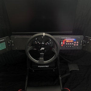 Full Carbon Fiber Sim Racing Button Box Setup – Modular Dual Mount – 2 RGB Light Boxes + 200mm V1 – SimHub Compatible