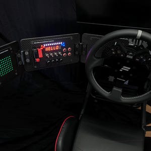 Modular Carbon Fiber Sim Racing Button Box Setup – Plug & Play w/ SimHub – 200mm V1 + RGB Matrix – Fully Expandable