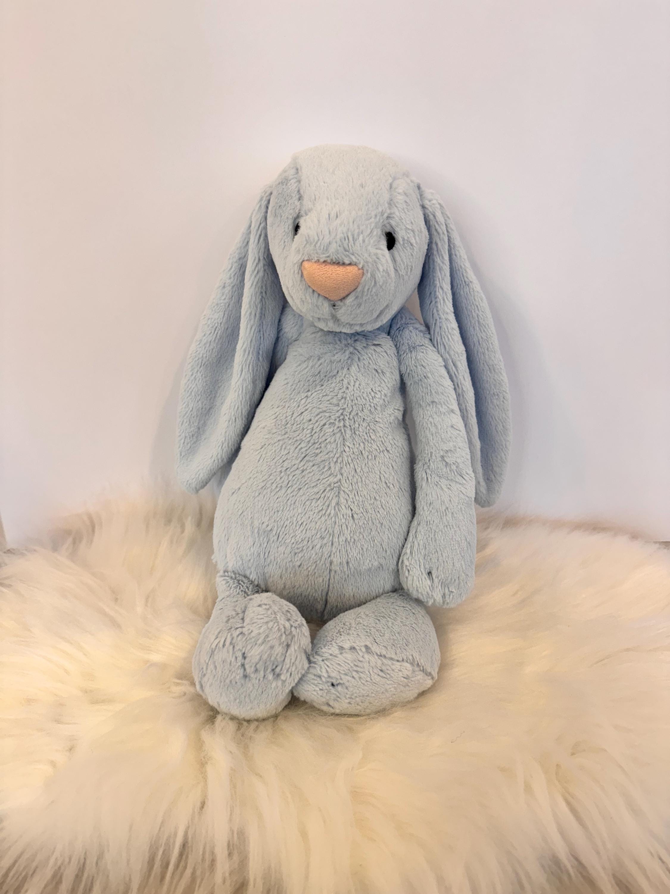 Retired Bashful Beau Bunny Jellycat Pale Blue With White Tail Size
