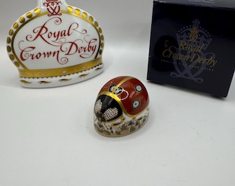 Royal Crown Derby "Ladybird" or Seven Spotted Ladybird. 1997 gold stopper, excellent condition.
