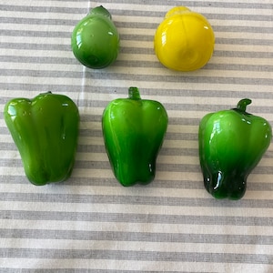Murano style Italian glass fruit and vegetables.