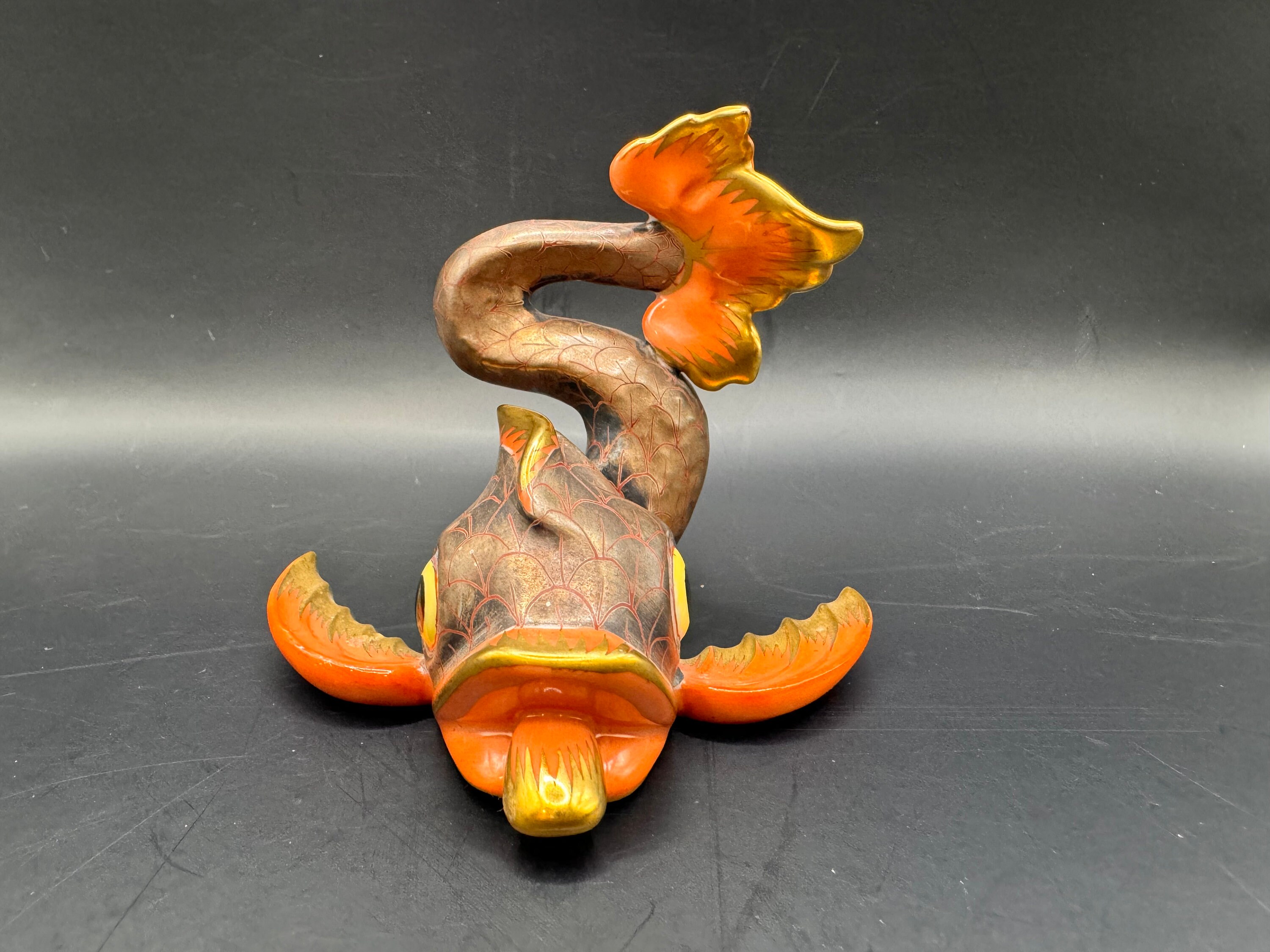 Set of 4 Herend Hungary Hand Painted Gold, Brown & Red