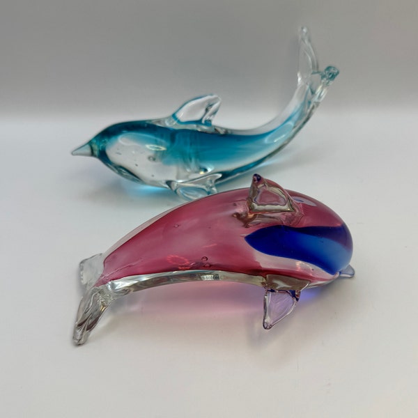 Studio Art Glass Delfin Figuren.