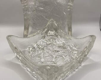 Plats en verre Tapio Wirkkala. Fabriqué par Iittalia Glassworks Finlande.