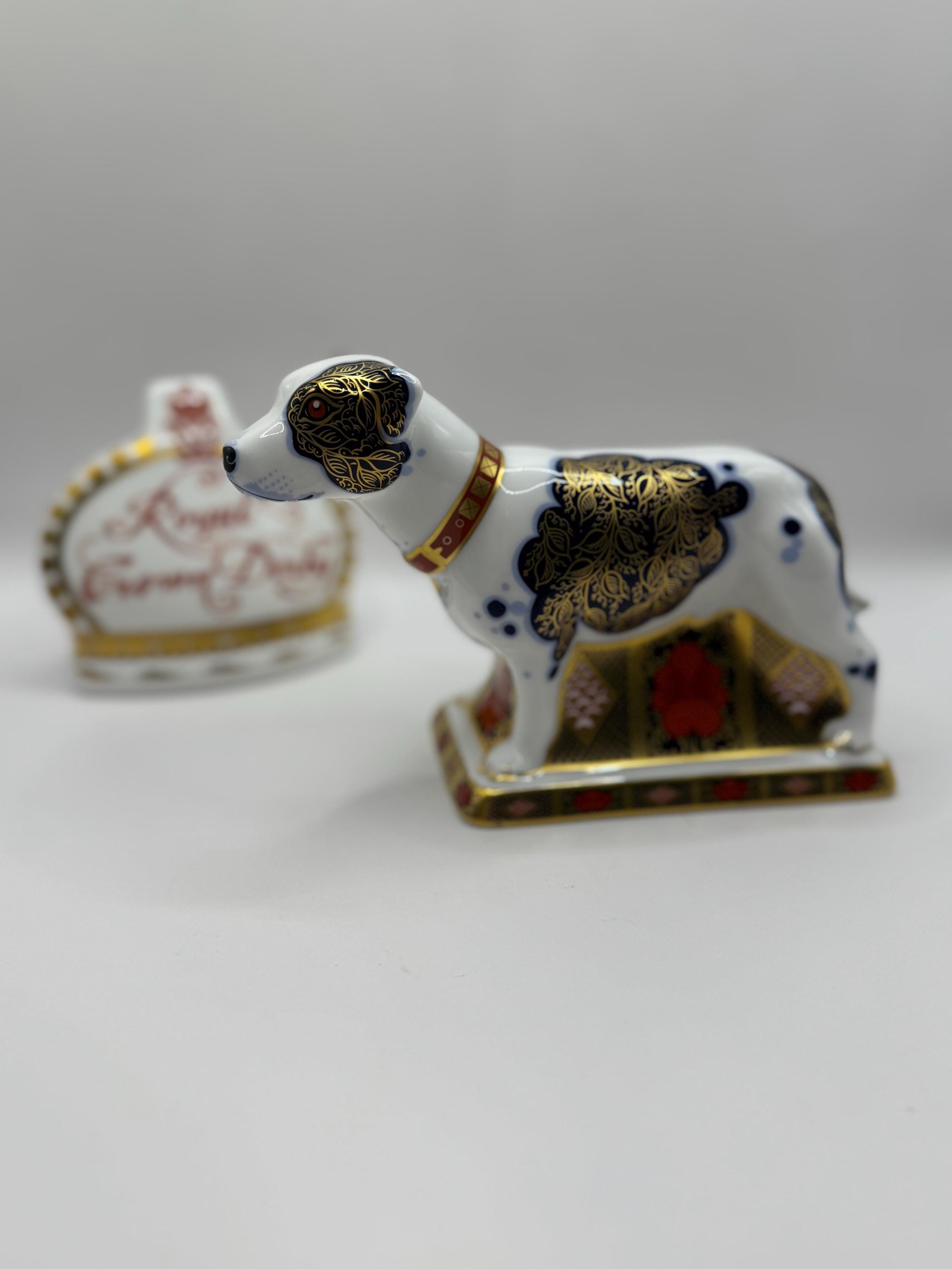  CROWN DERBY 文鎮　置物 Royal Crown Derby Imari Staffordshire Bull Terrier. Ltd Ed of 500