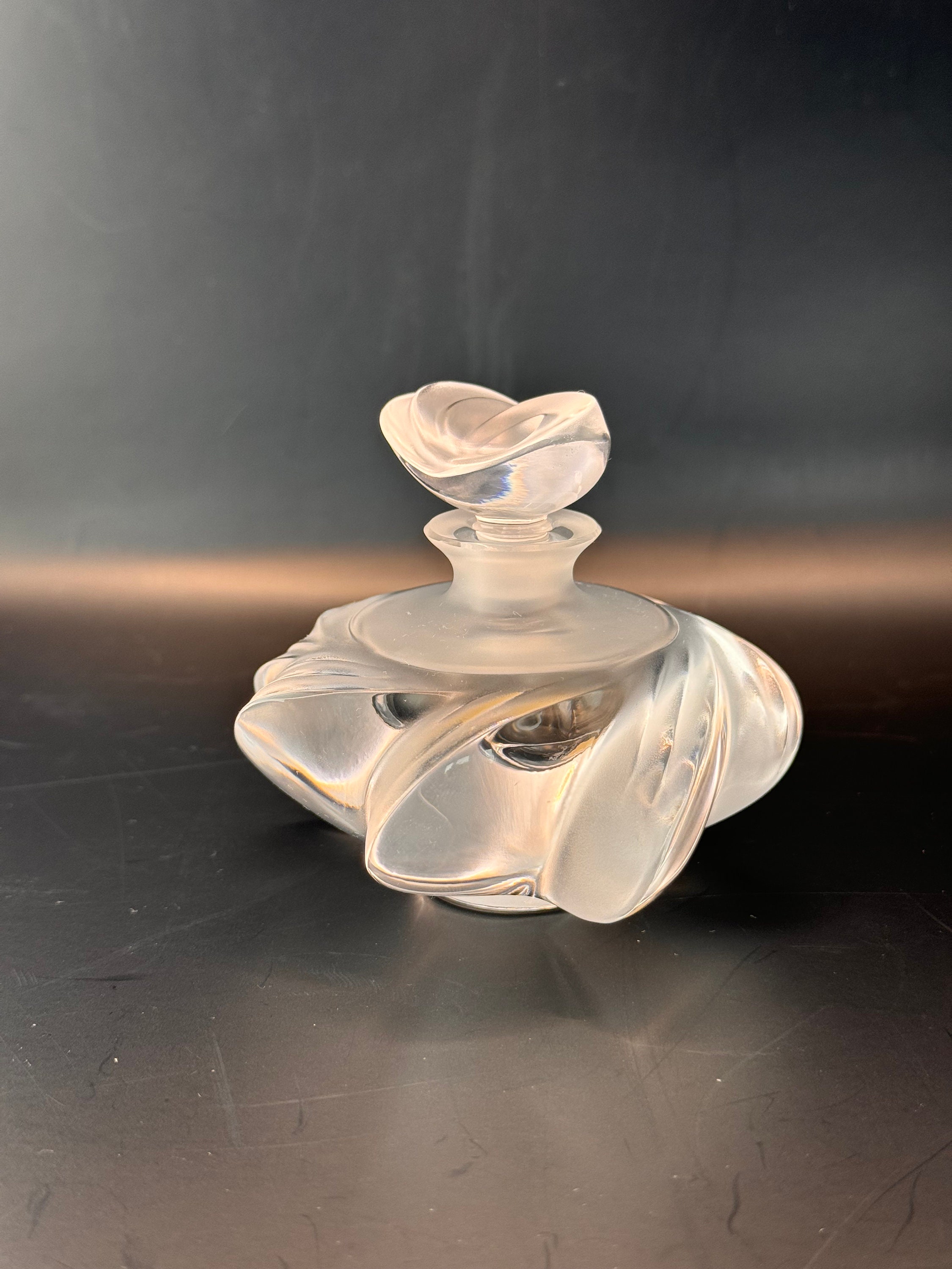 Lalique Samoa Crystal Perfume Bottle. Seashell Influenced Vintage