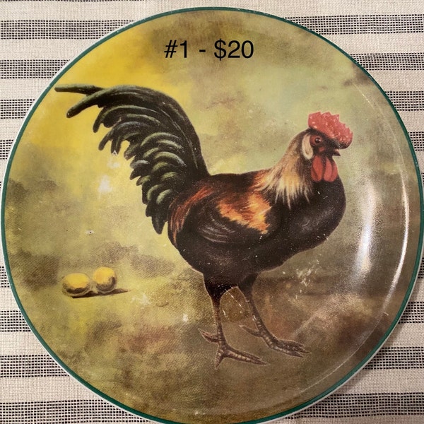 Decorative Rooster Plates Etsy