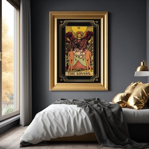 Les amoureux impriment l'art mural Tarot Card Funny Tarot style typographie LBGTQ petit ami art cadeau tarot gay