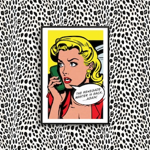 art print artwork comic book retro style Renegade Master colour print home Wilde Childe 1990s lichtenstein print artwork typography