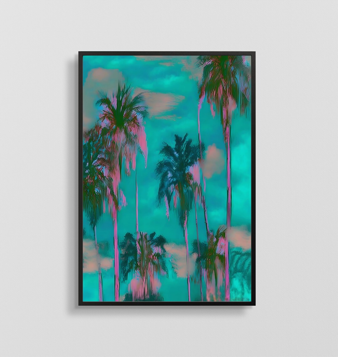 Palm Trees Art Print Kitsch Quirky Art Gift Print Wall Art Nature Palm