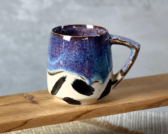 Handmade Ceramic Mug: Glazed Pottery Coffee Cup (350ml)