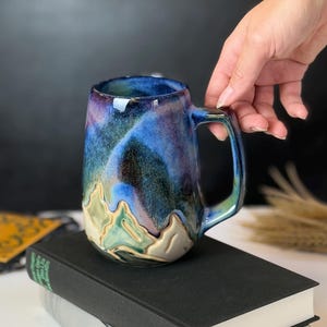 Mountain mug/Birthday gift/Coffee mug pottery handmade/Ceramic mug handmade pottery/Stoneware mug/Tasse getpfert/Handgemachte keramik/Kunstx