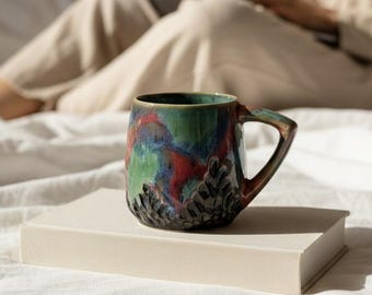 Ceramic mug handmade pottery/aesthetic mug/handmade cup/tea mug handmade/pottery mug handmade/coffee mug pottery handmade/large coffee mug