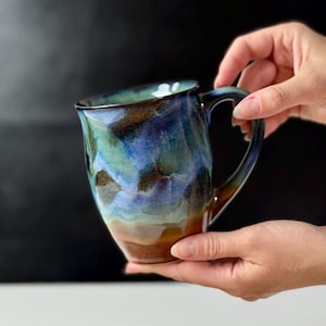Pottery mug handmade/Large coffee mug/Coffee mug big/Handmade tea mug/Ceramic mug handmade pottery/Hand painted mug/Mug pottery ceramic/Cup