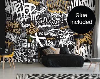 Photo Wallpaper Graffiti hip-hop For Kids and Teens/Eco-Friendly & Safe for Kids/Ideal for Kids Rooms / Peel and Stick