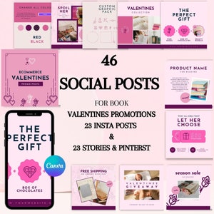 Writers Instagram Valentines 46 INSTANT DOWNLOAD Author Social Media Posts & Stories, , Bookstagram Product, Pinterest, Ig, Book Promotion