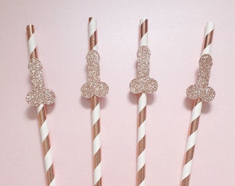 Hen Party Willy Straws - Funny Novelty Straws For Girl's Night Out - Hen Do Decor