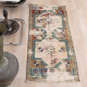 2x4 Rug, Wool Door Mat, Handmade Wool Rug, Turkish Mini Rug, Vintage Mini Rug, Oushak Mini Rug, Mini Rug, Door Mat Rug, 2x4 Handmade Rug