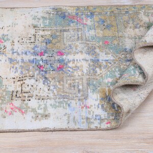 Vintage Oushak Rug: Hand-Knotted Turkish Bath Rug (1.6x3.3 ft)