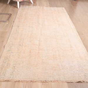 4x9 Vintage Rug, Neutral Turkish Area Rug, Bedroom Rug, Wool Anatolian Oushak Carpet, Living Room Rug, Boho Rug, Antique Rug, Decorative Rug