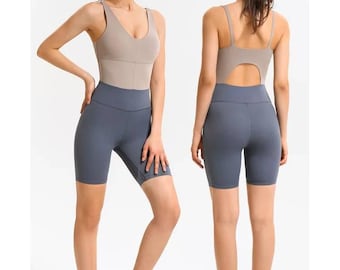 Nylon spandex yogabody: bikershort gymcatsuit