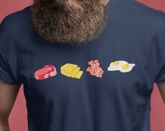 BBBE Unisex Short-Sleeve T-Shirt | Beef Butter Bacon Eggs Tshirt | Carnivore Bbq | Keto tee | Meat Lover | Bacon Gift | Meat Eater Shirt