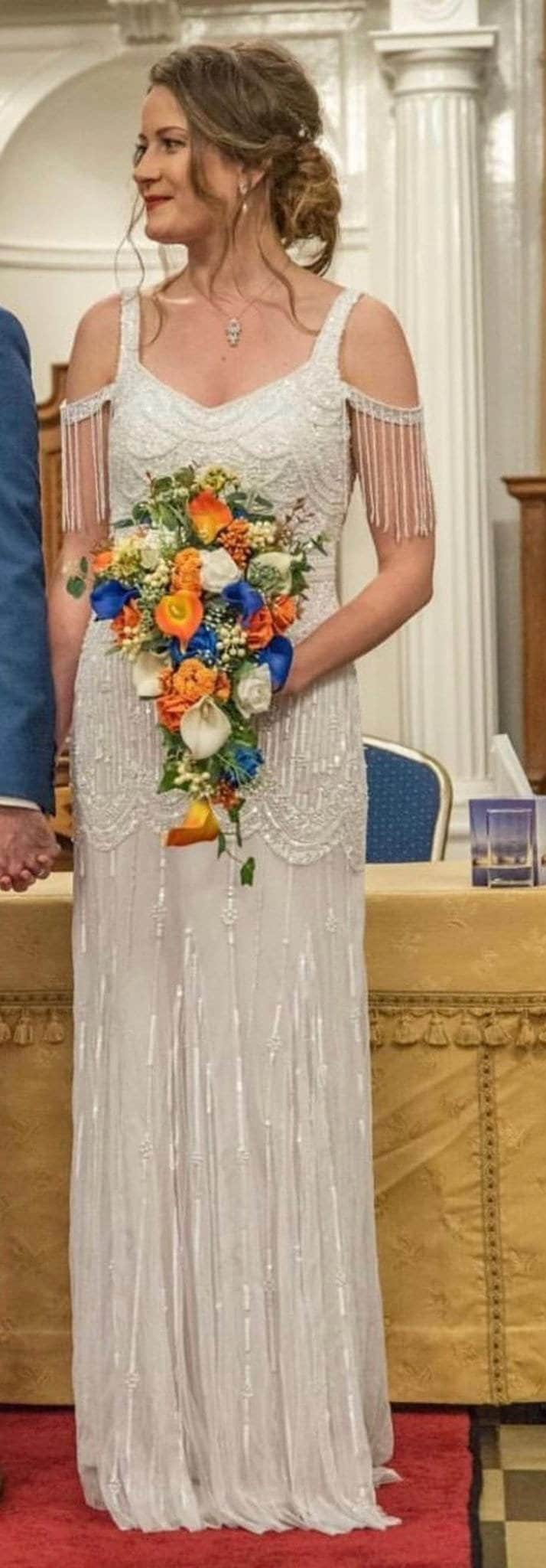 Gatsby Beaded Fringe Gown