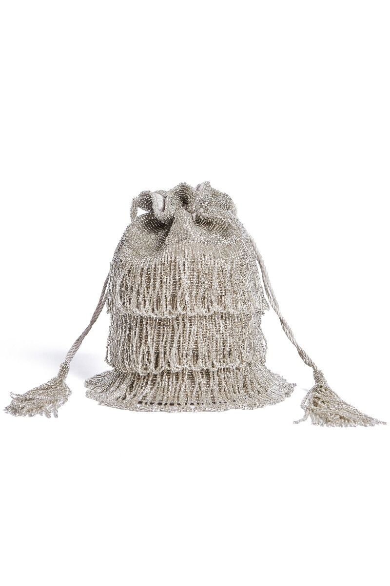 FRINGE BUCKET BAG GOLDEN STARS BLACK LEATHER – Artisan Shop GT