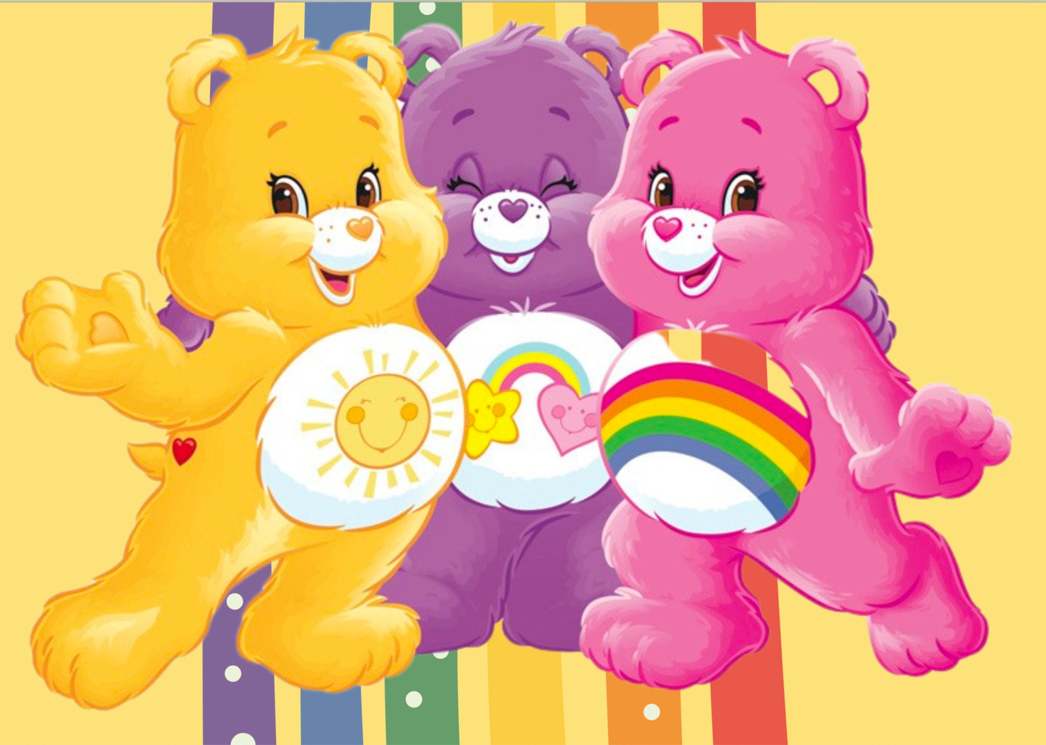 Care Bears Vintage AGC Sticker Sheet 80's Retro Child Toy Scrapbook Cartoon  Teddy Bear Rainbow Sun Star Heart Balloon 