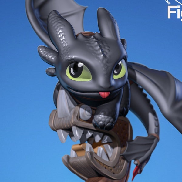 Night Fury (Chibi) - 3D Printed Figure, Fan Art Model Kit